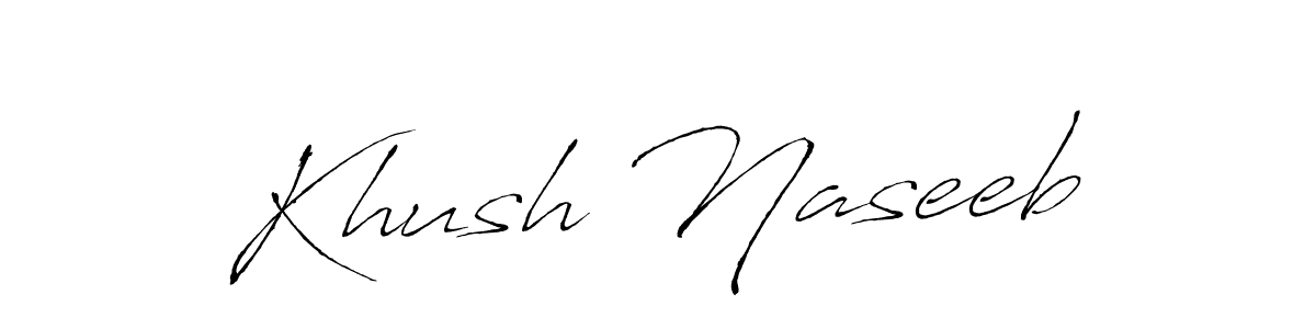 This is the best signature style for the Khush Naseeb name. Also you like these signature font (Antro_Vectra). Mix name signature. Khush Naseeb signature style 6 images and pictures png