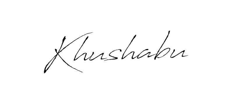 Make a beautiful signature design for name Khushabu. With this signature (Antro_Vectra) style, you can create a handwritten signature for free. Khushabu signature style 6 images and pictures png