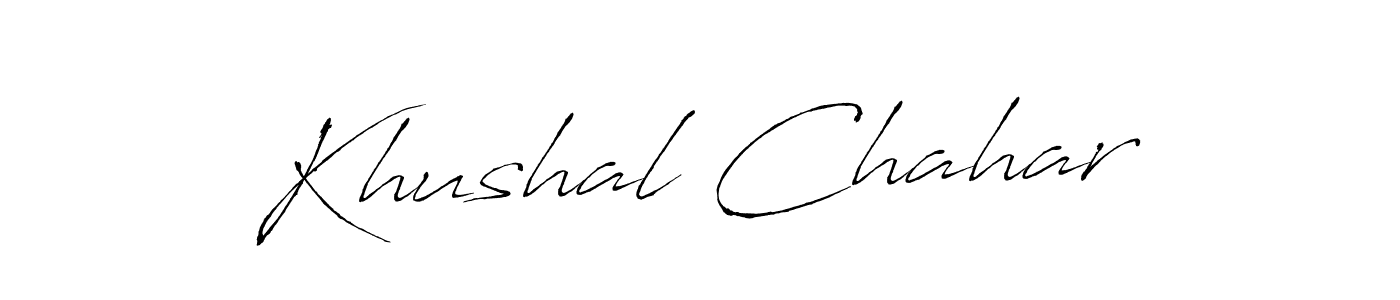 How to make Khushal Chahar name signature. Use Antro_Vectra style for creating short signs online. This is the latest handwritten sign. Khushal Chahar signature style 6 images and pictures png