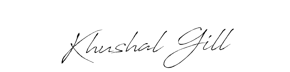 Also You can easily find your signature by using the search form. We will create Khushal Gill name handwritten signature images for you free of cost using Antro_Vectra sign style. Khushal Gill signature style 6 images and pictures png