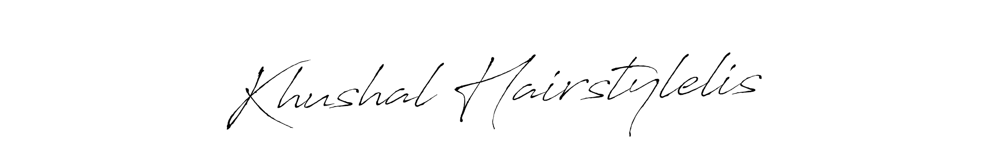 You should practise on your own different ways (Antro_Vectra) to write your name (Khushal Hairstylelis) in signature. don't let someone else do it for you. Khushal Hairstylelis signature style 6 images and pictures png