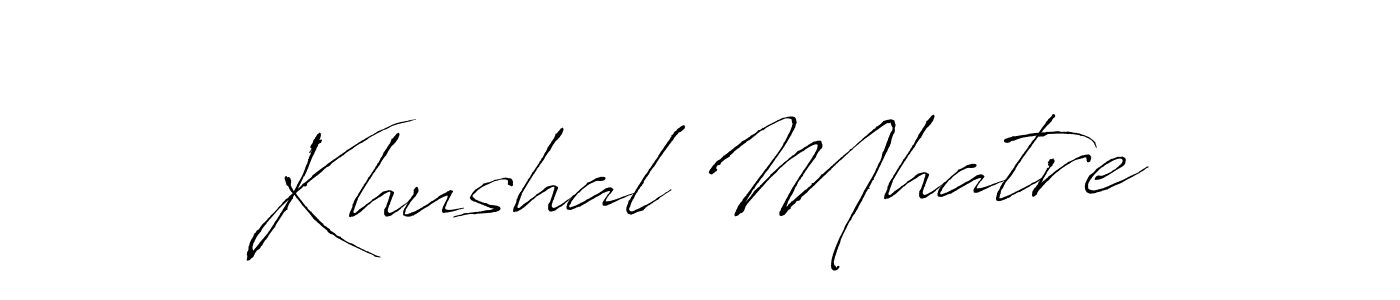 How to make Khushal Mhatre name signature. Use Antro_Vectra style for creating short signs online. This is the latest handwritten sign. Khushal Mhatre signature style 6 images and pictures png