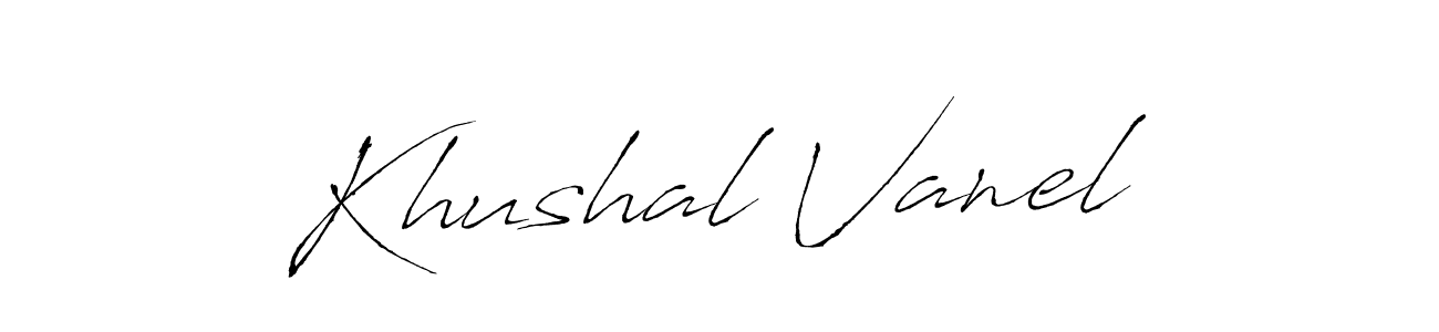 Similarly Antro_Vectra is the best handwritten signature design. Signature creator online .You can use it as an online autograph creator for name Khushal Vanel. Khushal Vanel signature style 6 images and pictures png