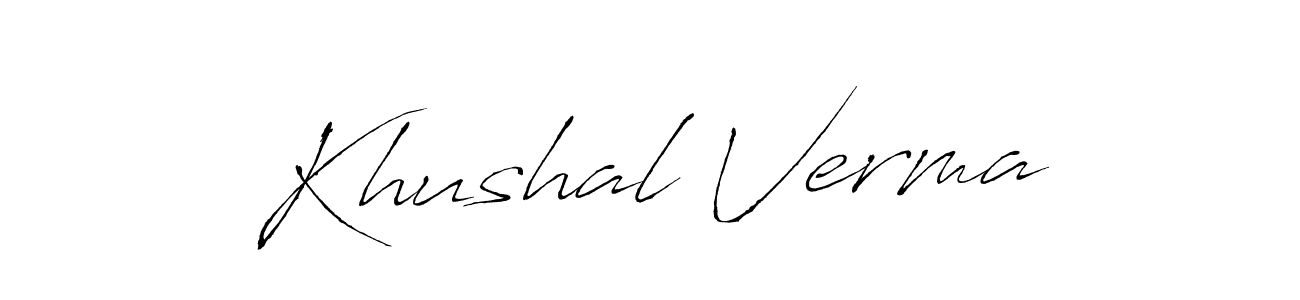 You should practise on your own different ways (Antro_Vectra) to write your name (Khushal Verma) in signature. don't let someone else do it for you. Khushal Verma signature style 6 images and pictures png