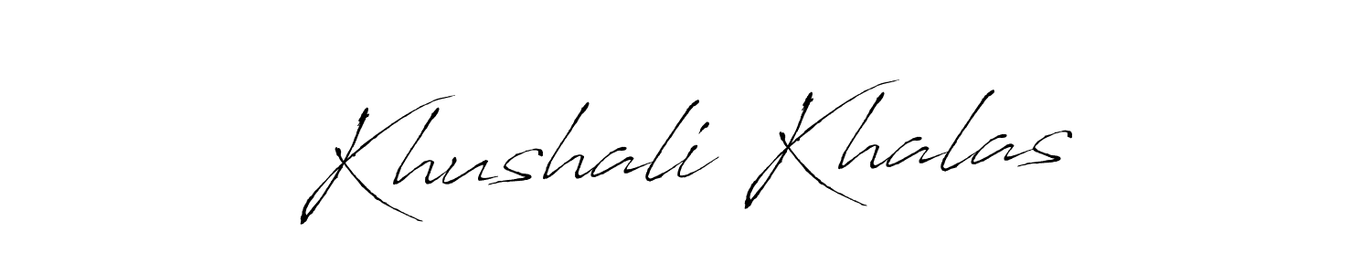 Design your own signature with our free online signature maker. With this signature software, you can create a handwritten (Antro_Vectra) signature for name Khushali Khalas. Khushali Khalas signature style 6 images and pictures png