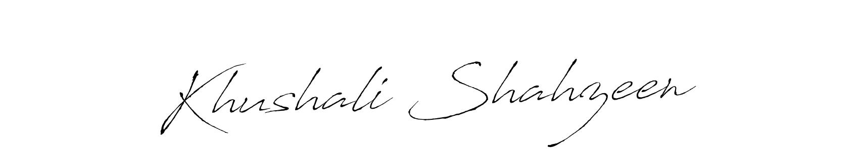 Make a beautiful signature design for name Khushali Shahzeen. With this signature (Antro_Vectra) style, you can create a handwritten signature for free. Khushali Shahzeen signature style 6 images and pictures png