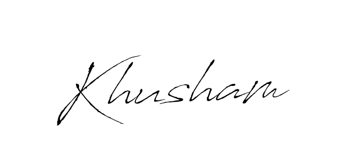 Design your own signature with our free online signature maker. With this signature software, you can create a handwritten (Antro_Vectra) signature for name Khusham. Khusham signature style 6 images and pictures png