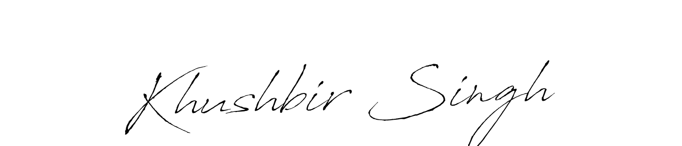 Make a beautiful signature design for name Khushbir Singh. With this signature (Antro_Vectra) style, you can create a handwritten signature for free. Khushbir Singh signature style 6 images and pictures png