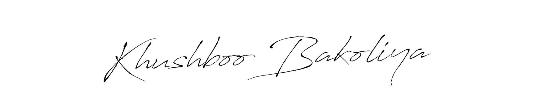How to make Khushboo Bakoliya signature? Antro_Vectra is a professional autograph style. Create handwritten signature for Khushboo Bakoliya name. Khushboo Bakoliya signature style 6 images and pictures png
