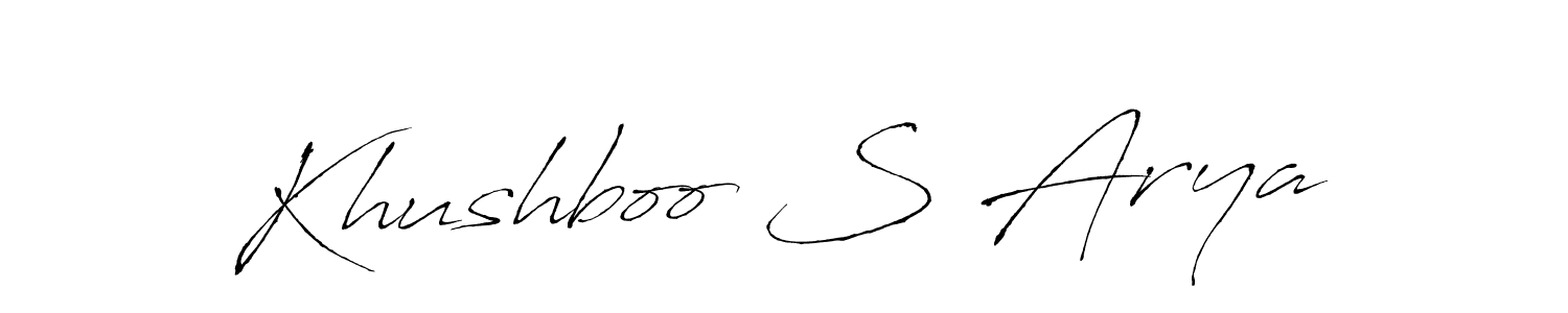 Create a beautiful signature design for name Khushboo S Arya. With this signature (Antro_Vectra) fonts, you can make a handwritten signature for free. Khushboo S Arya signature style 6 images and pictures png