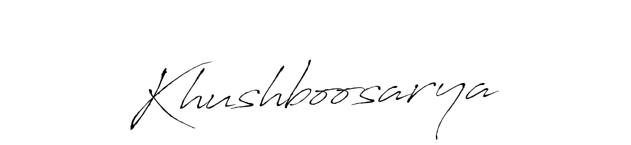 Design your own signature with our free online signature maker. With this signature software, you can create a handwritten (Antro_Vectra) signature for name Khushboosarya. Khushboosarya signature style 6 images and pictures png