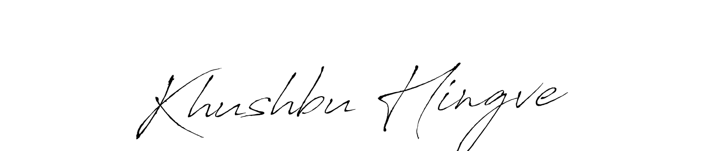 How to make Khushbu Hingve name signature. Use Antro_Vectra style for creating short signs online. This is the latest handwritten sign. Khushbu Hingve signature style 6 images and pictures png