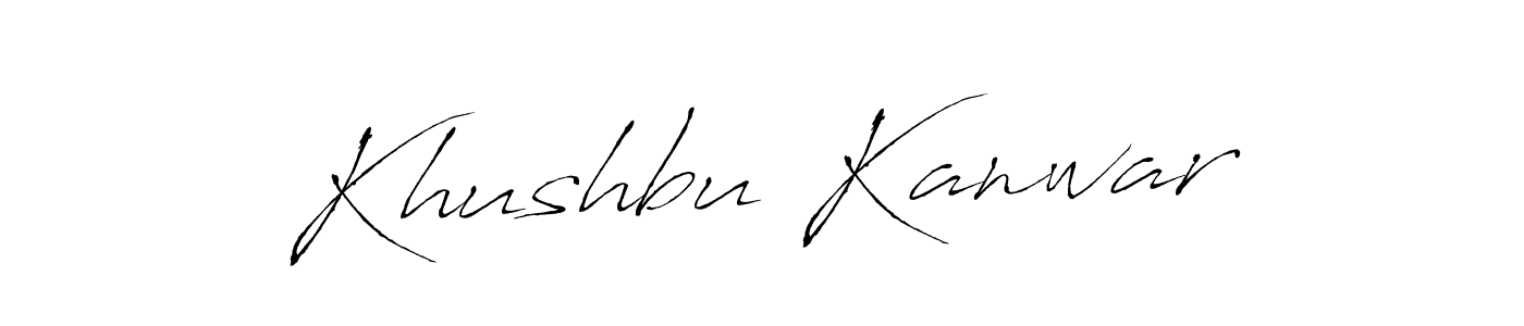 Make a beautiful signature design for name Khushbu Kanwar. With this signature (Antro_Vectra) style, you can create a handwritten signature for free. Khushbu Kanwar signature style 6 images and pictures png