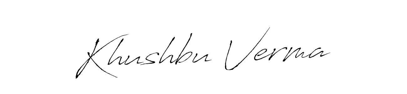 Create a beautiful signature design for name Khushbu Verma. With this signature (Antro_Vectra) fonts, you can make a handwritten signature for free. Khushbu Verma signature style 6 images and pictures png