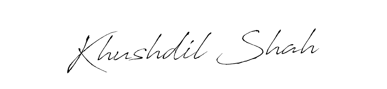 Use a signature maker to create a handwritten signature online. With this signature software, you can design (Antro_Vectra) your own signature for name Khushdil Shah. Khushdil Shah signature style 6 images and pictures png