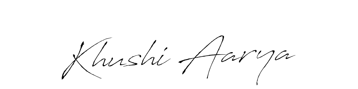 Also You can easily find your signature by using the search form. We will create Khushi Aarya name handwritten signature images for you free of cost using Antro_Vectra sign style. Khushi Aarya signature style 6 images and pictures png