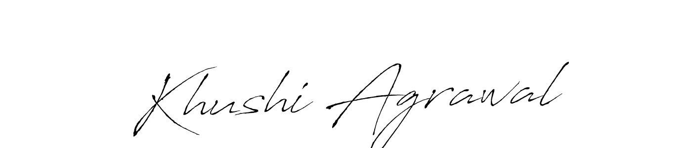 Create a beautiful signature design for name Khushi Agrawal. With this signature (Antro_Vectra) fonts, you can make a handwritten signature for free. Khushi Agrawal signature style 6 images and pictures png