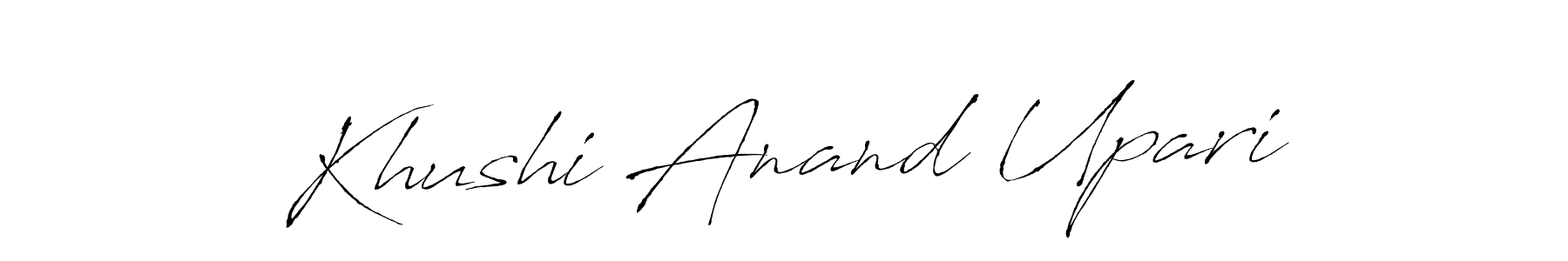 Make a beautiful signature design for name Khushi Anand Upari. With this signature (Antro_Vectra) style, you can create a handwritten signature for free. Khushi Anand Upari signature style 6 images and pictures png