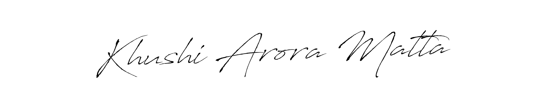 Khushi Arora Matta stylish signature style. Best Handwritten Sign (Antro_Vectra) for my name. Handwritten Signature Collection Ideas for my name Khushi Arora Matta. Khushi Arora Matta signature style 6 images and pictures png