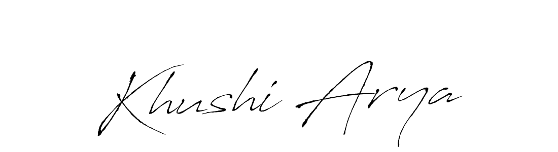 Khushi Arya stylish signature style. Best Handwritten Sign (Antro_Vectra) for my name. Handwritten Signature Collection Ideas for my name Khushi Arya. Khushi Arya signature style 6 images and pictures png