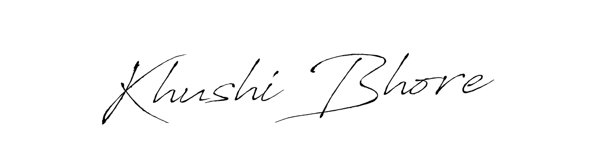 Make a beautiful signature design for name Khushi Bhore. With this signature (Antro_Vectra) style, you can create a handwritten signature for free. Khushi Bhore signature style 6 images and pictures png