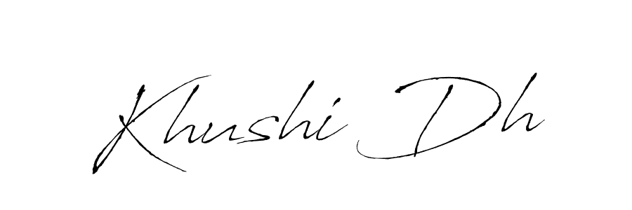 The best way (Antro_Vectra) to make a short signature is to pick only two or three words in your name. The name Khushi Dh include a total of six letters. For converting this name. Khushi Dh signature style 6 images and pictures png