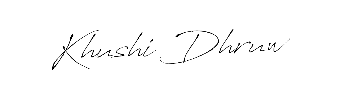 How to make Khushi Dhruw signature? Antro_Vectra is a professional autograph style. Create handwritten signature for Khushi Dhruw name. Khushi Dhruw signature style 6 images and pictures png