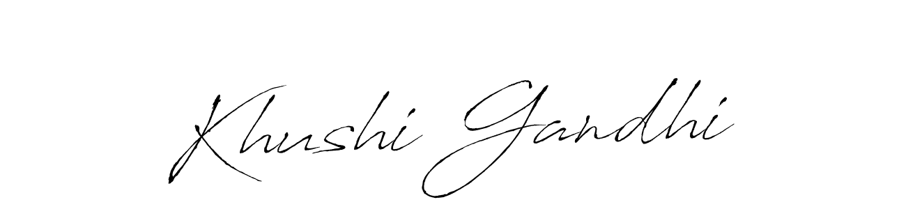 Design your own signature with our free online signature maker. With this signature software, you can create a handwritten (Antro_Vectra) signature for name Khushi Gandhi. Khushi Gandhi signature style 6 images and pictures png