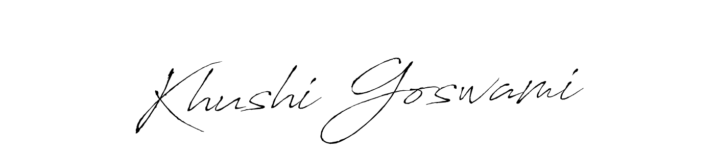 Make a short Khushi Goswami signature style. Manage your documents anywhere anytime using Antro_Vectra. Create and add eSignatures, submit forms, share and send files easily. Khushi Goswami signature style 6 images and pictures png