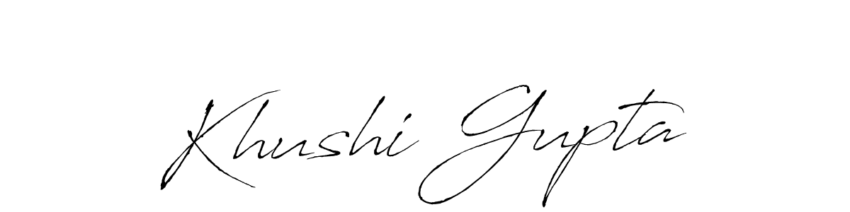 Make a beautiful signature design for name Khushi Gupta. With this signature (Antro_Vectra) style, you can create a handwritten signature for free. Khushi Gupta signature style 6 images and pictures png