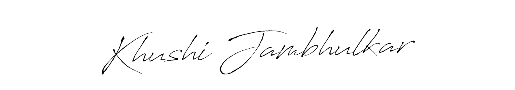 Also You can easily find your signature by using the search form. We will create Khushi Jambhulkar name handwritten signature images for you free of cost using Antro_Vectra sign style. Khushi Jambhulkar signature style 6 images and pictures png