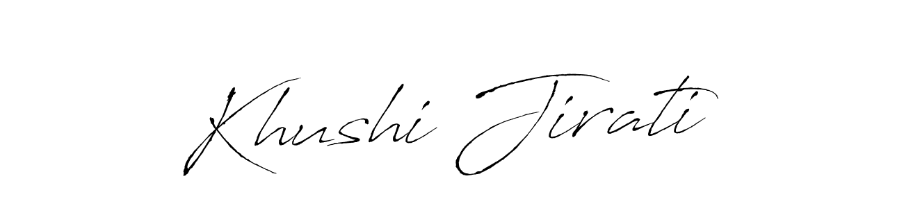 How to make Khushi Jirati signature? Antro_Vectra is a professional autograph style. Create handwritten signature for Khushi Jirati name. Khushi Jirati signature style 6 images and pictures png