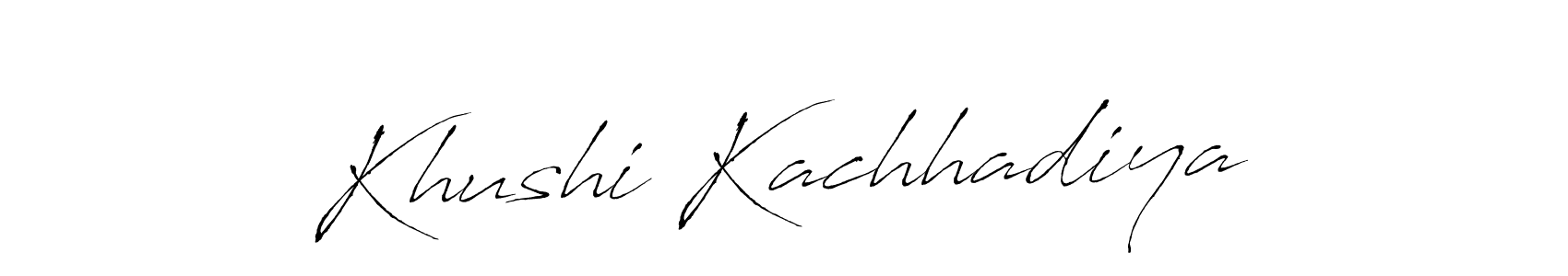 Khushi Kachhadiya stylish signature style. Best Handwritten Sign (Antro_Vectra) for my name. Handwritten Signature Collection Ideas for my name Khushi Kachhadiya. Khushi Kachhadiya signature style 6 images and pictures png