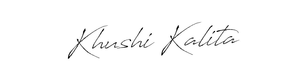 Use a signature maker to create a handwritten signature online. With this signature software, you can design (Antro_Vectra) your own signature for name Khushi Kalita. Khushi Kalita signature style 6 images and pictures png