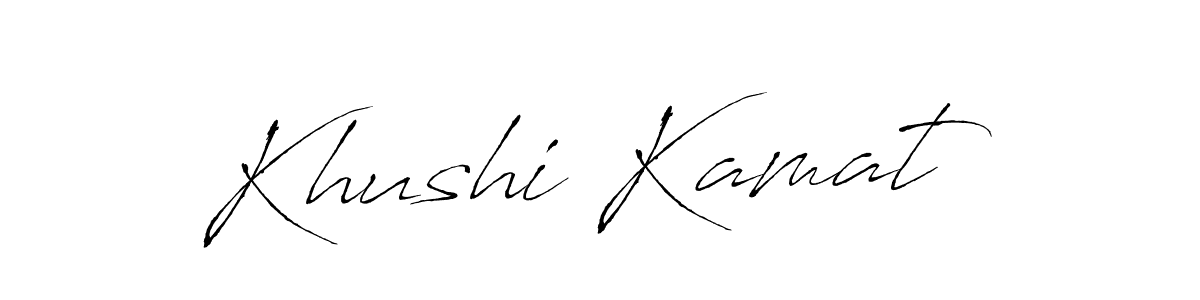 Use a signature maker to create a handwritten signature online. With this signature software, you can design (Antro_Vectra) your own signature for name Khushi Kamat. Khushi Kamat signature style 6 images and pictures png