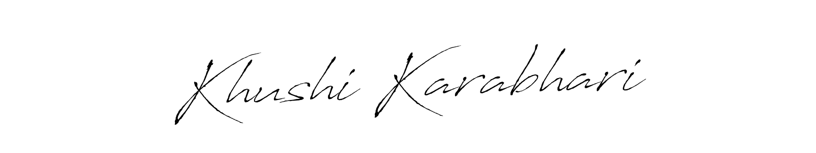 Make a short Khushi Karabhari signature style. Manage your documents anywhere anytime using Antro_Vectra. Create and add eSignatures, submit forms, share and send files easily. Khushi Karabhari signature style 6 images and pictures png