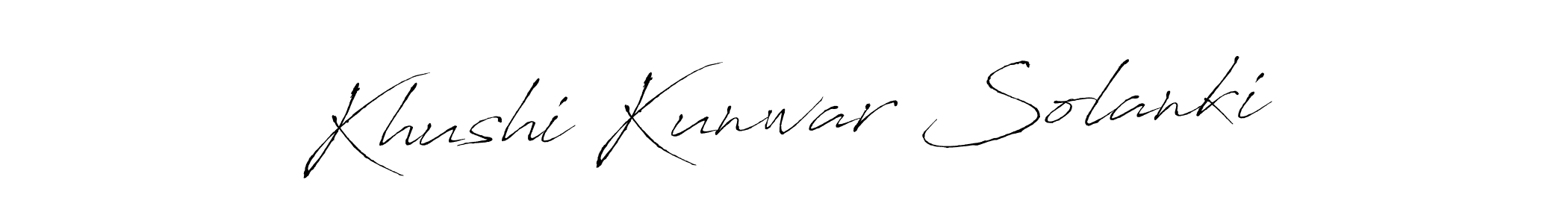 Use a signature maker to create a handwritten signature online. With this signature software, you can design (Antro_Vectra) your own signature for name Khushi Kunwar Solanki. Khushi Kunwar Solanki signature style 6 images and pictures png