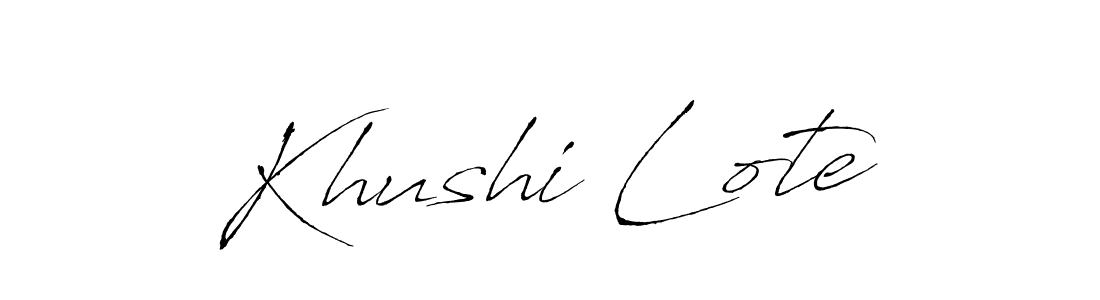 Khushi Lote stylish signature style. Best Handwritten Sign (Antro_Vectra) for my name. Handwritten Signature Collection Ideas for my name Khushi Lote. Khushi Lote signature style 6 images and pictures png