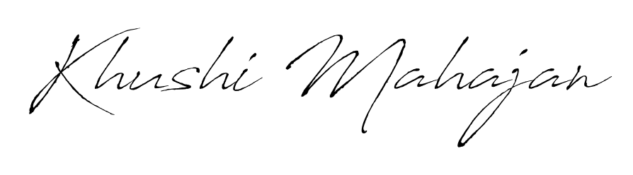 Make a short Khushi Mahajan signature style. Manage your documents anywhere anytime using Antro_Vectra. Create and add eSignatures, submit forms, share and send files easily. Khushi Mahajan signature style 6 images and pictures png