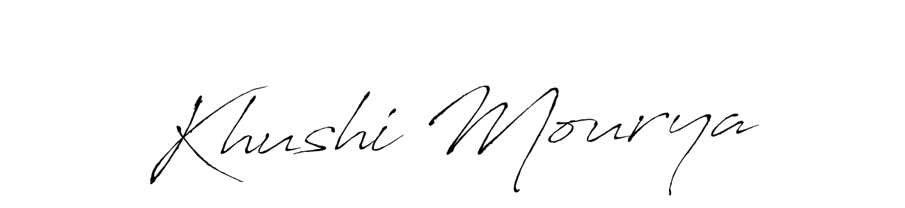 Make a beautiful signature design for name Khushi Mourya. With this signature (Antro_Vectra) style, you can create a handwritten signature for free. Khushi Mourya signature style 6 images and pictures png