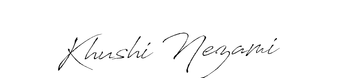 Once you've used our free online signature maker to create your best signature Antro_Vectra style, it's time to enjoy all of the benefits that Khushi Nezami name signing documents. Khushi Nezami signature style 6 images and pictures png