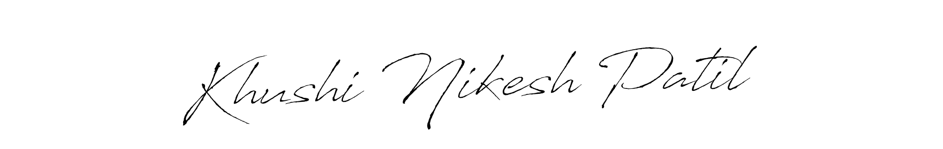 Khushi Nikesh Patil stylish signature style. Best Handwritten Sign (Antro_Vectra) for my name. Handwritten Signature Collection Ideas for my name Khushi Nikesh Patil. Khushi Nikesh Patil signature style 6 images and pictures png