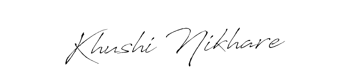 You can use this online signature creator to create a handwritten signature for the name Khushi Nikhare. This is the best online autograph maker. Khushi Nikhare signature style 6 images and pictures png