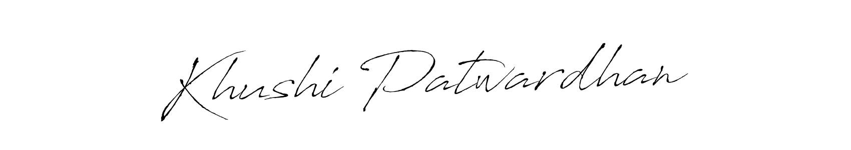 You should practise on your own different ways (Antro_Vectra) to write your name (Khushi Patwardhan) in signature. don't let someone else do it for you. Khushi Patwardhan signature style 6 images and pictures png
