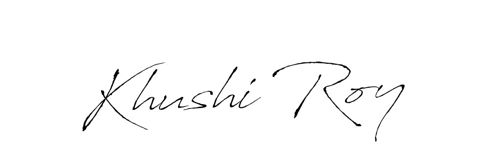 The best way (Antro_Vectra) to make a short signature is to pick only two or three words in your name. The name Khushi Roy include a total of six letters. For converting this name. Khushi Roy signature style 6 images and pictures png