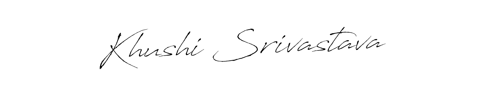 Design your own signature with our free online signature maker. With this signature software, you can create a handwritten (Antro_Vectra) signature for name Khushi Srivastava. Khushi Srivastava signature style 6 images and pictures png