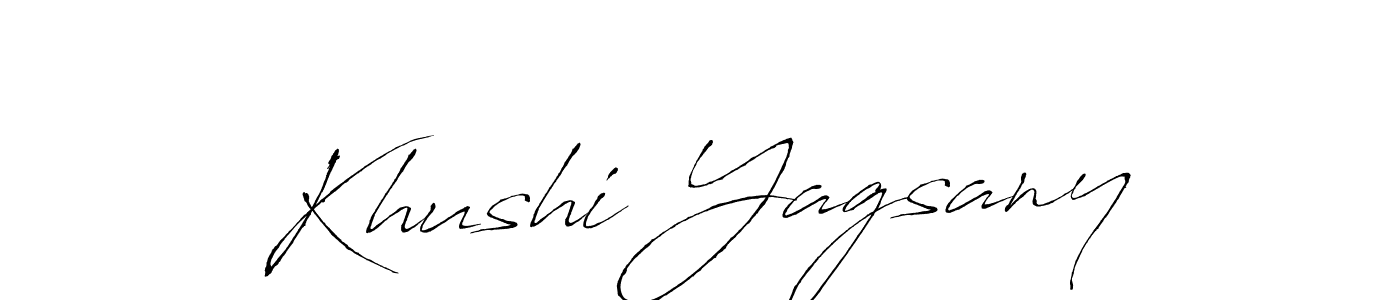 Design your own signature with our free online signature maker. With this signature software, you can create a handwritten (Antro_Vectra) signature for name Khushi Yagsany. Khushi Yagsany signature style 6 images and pictures png