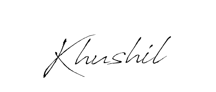 Similarly Antro_Vectra is the best handwritten signature design. Signature creator online .You can use it as an online autograph creator for name Khushil. Khushil signature style 6 images and pictures png