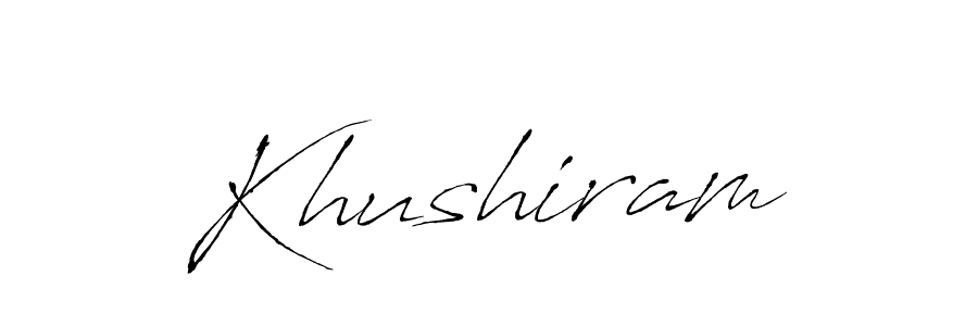 if you are searching for the best signature style for your name Khushiram. so please give up your signature search. here we have designed multiple signature styles  using Antro_Vectra. Khushiram signature style 6 images and pictures png