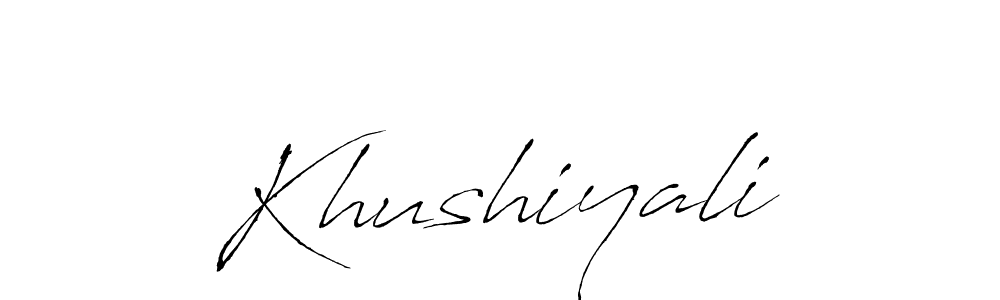 Make a beautiful signature design for name Khushiyali. With this signature (Antro_Vectra) style, you can create a handwritten signature for free. Khushiyali signature style 6 images and pictures png